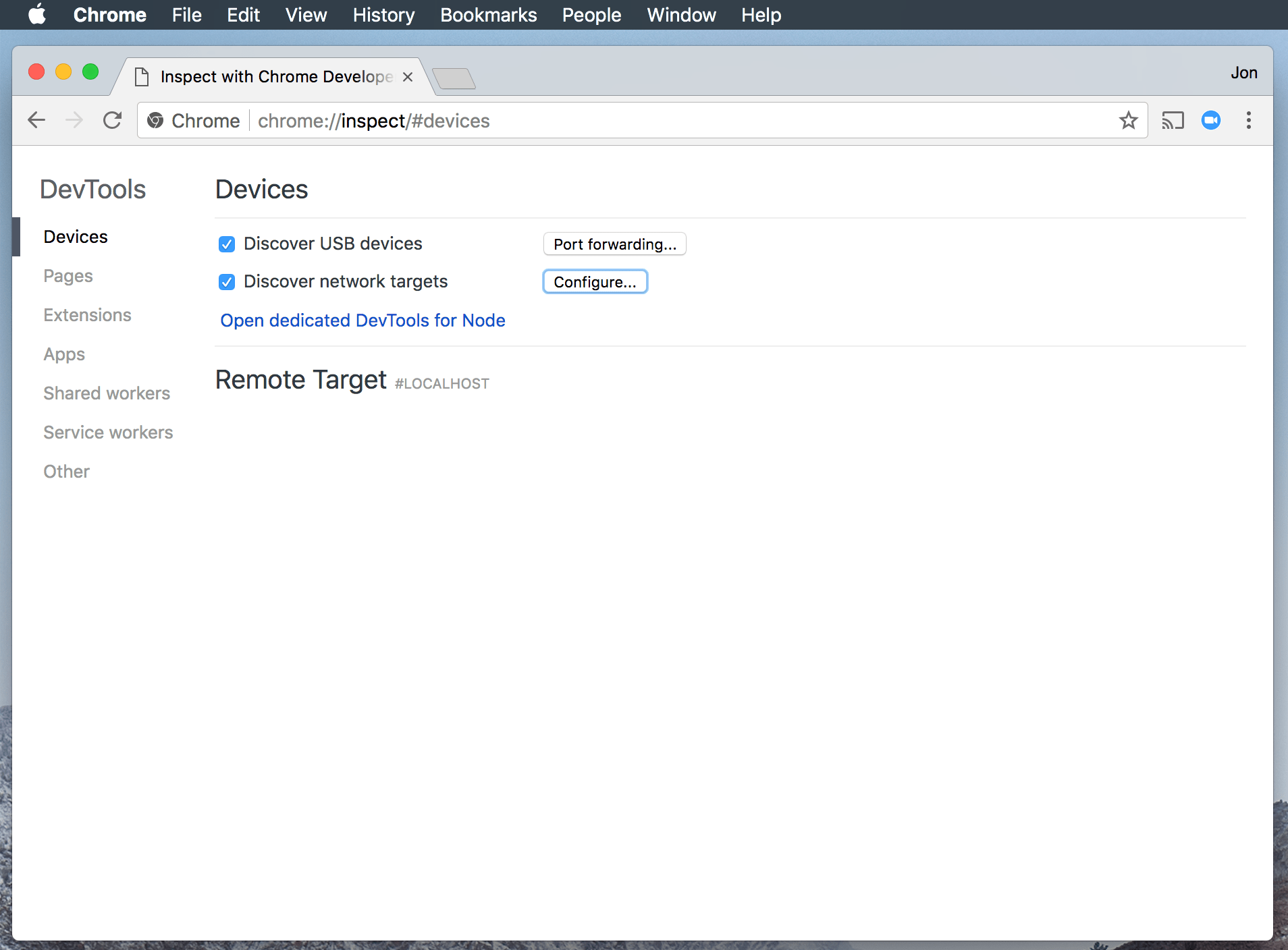 Chrome Inspect Devices